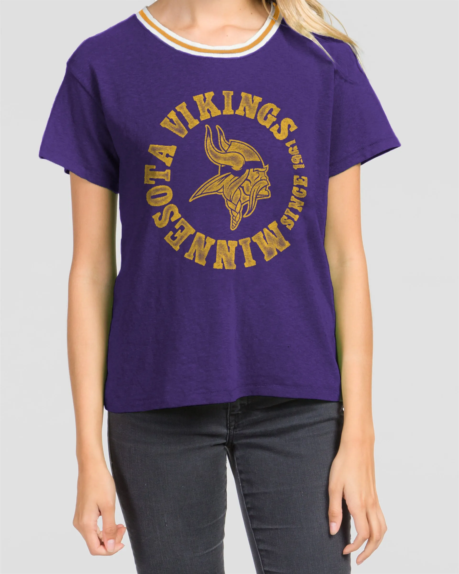 WOMENS VIKINGS KICKOFF CREW sold by Junk Food Clothing product image thumbnail 2