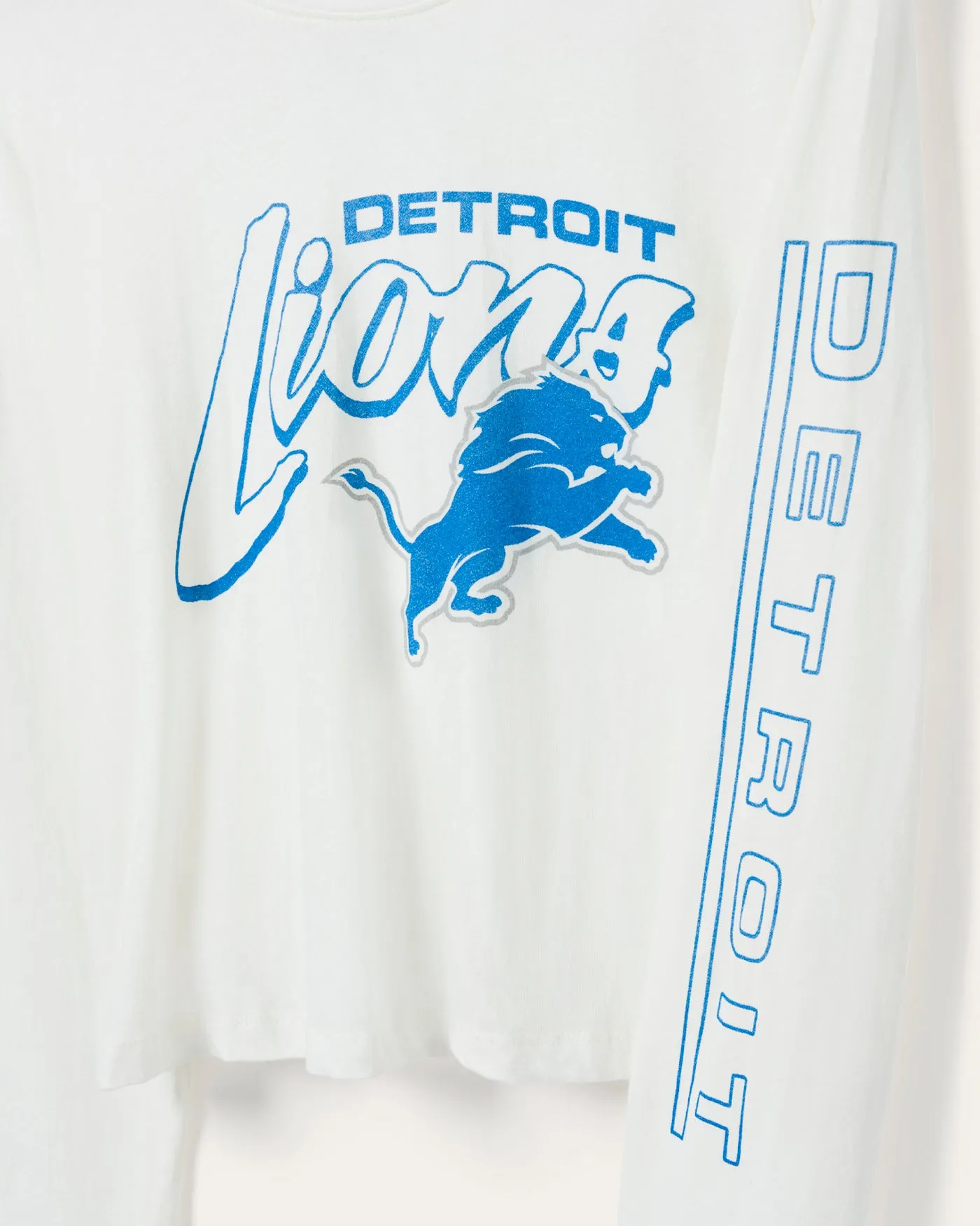 Women's Detroit Lions Touchdown Long Sleeve Crop Tee sold by Junk Food Clothing product image thumbnail 3