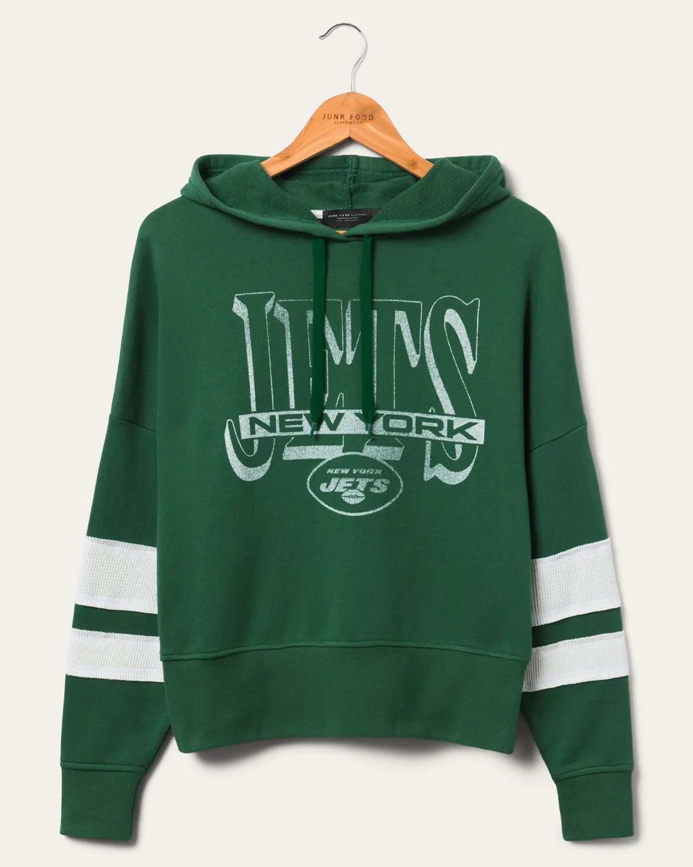 Women's New York Jets Stripe Hoodie sold by Junk Food Clothing