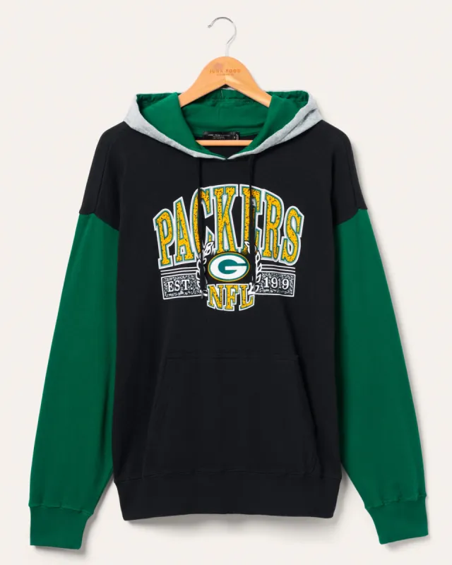 Green Bay Packers Tri Color Block Hoodie sold by Junk Food Clothing