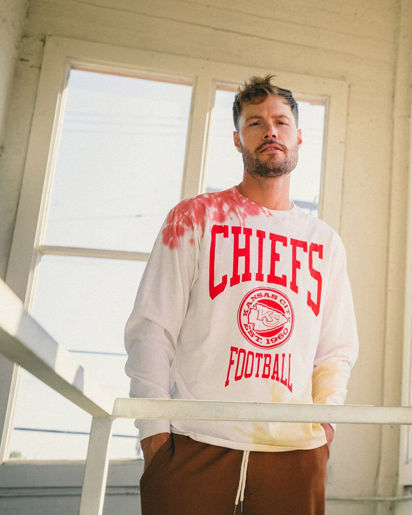 NFL Kansas City Chiefs Tie Dye Long Sleeve Flea Market Tee sold by Junk Food Clothing product image thumbnail 2