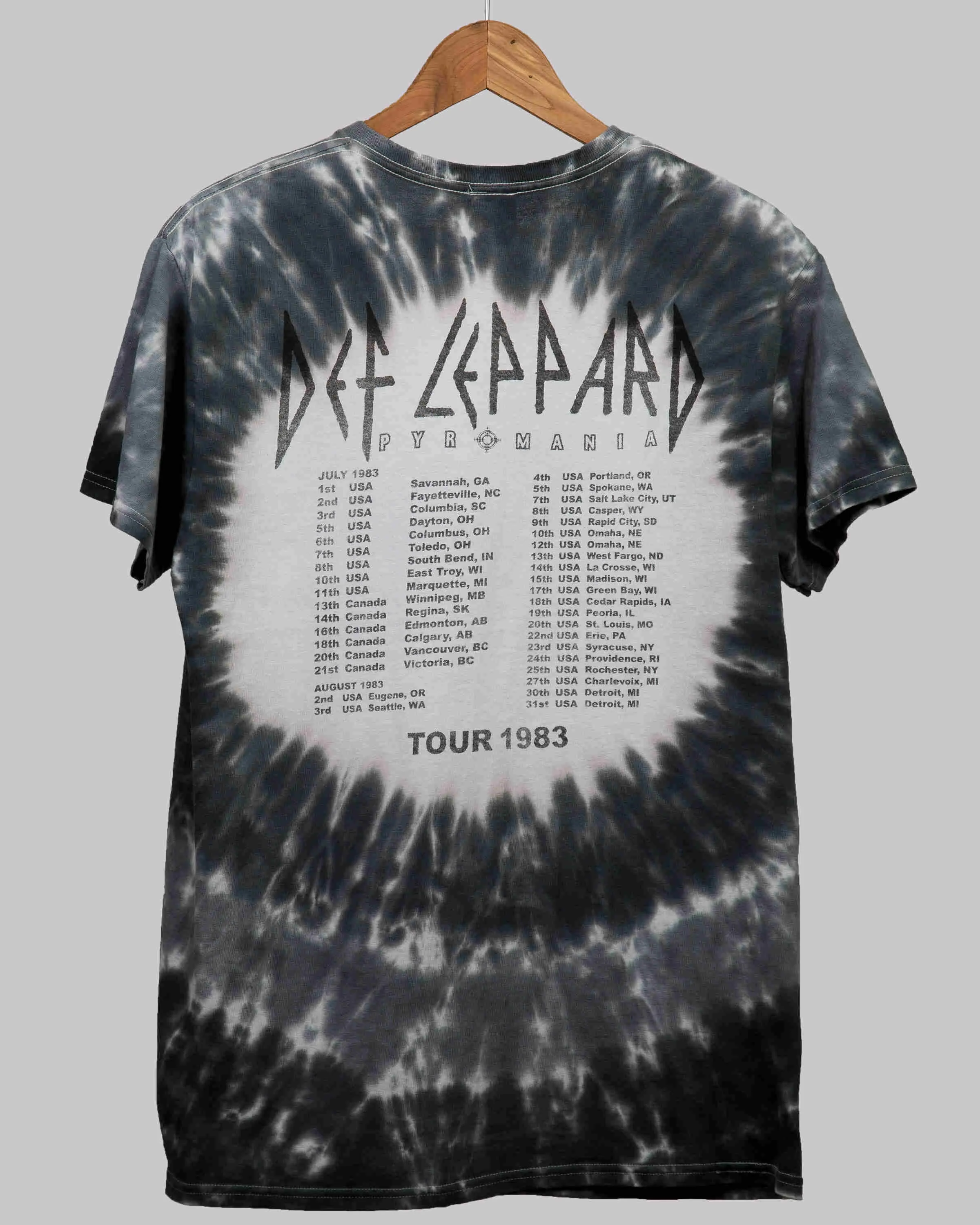UNISEX DEF LEPPARD PYROMANIA TIE DYE FLEA MARKET TEE sold by Junk Food Clothing product image thumbnail 2