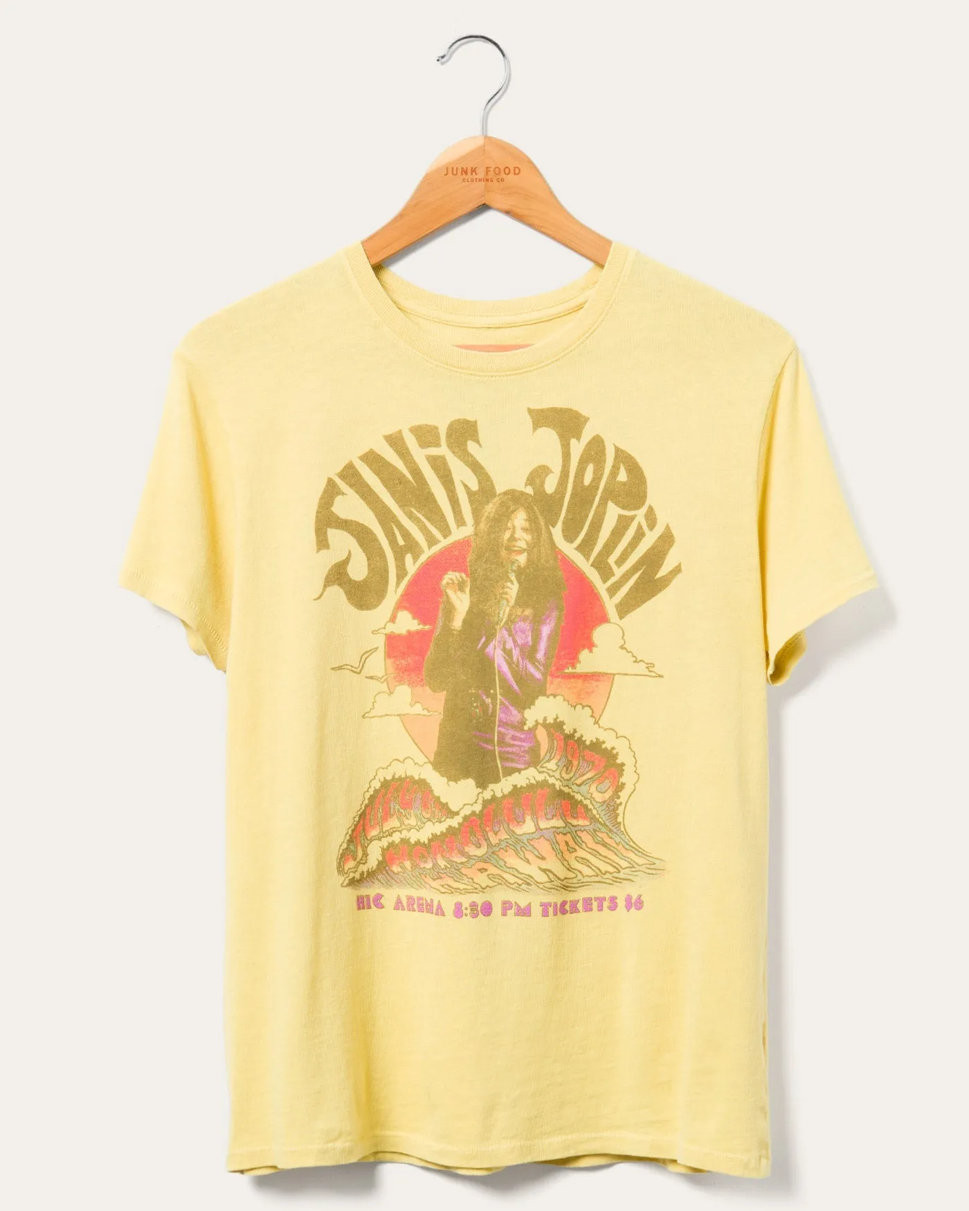 Women's Janis Joplin Honolulu Vintage Tee sold by Junk Food Clothing