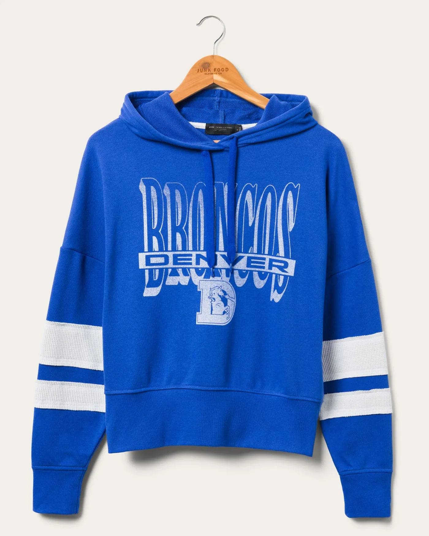 Women's Denver Broncos Stripe Fleece sold by Junk Food Clothing