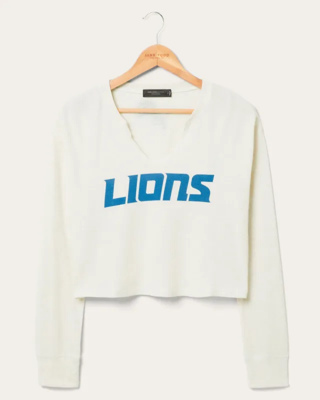 Women's Detroit Lions Sunday Crop Thermal sold by Junk Food Clothing