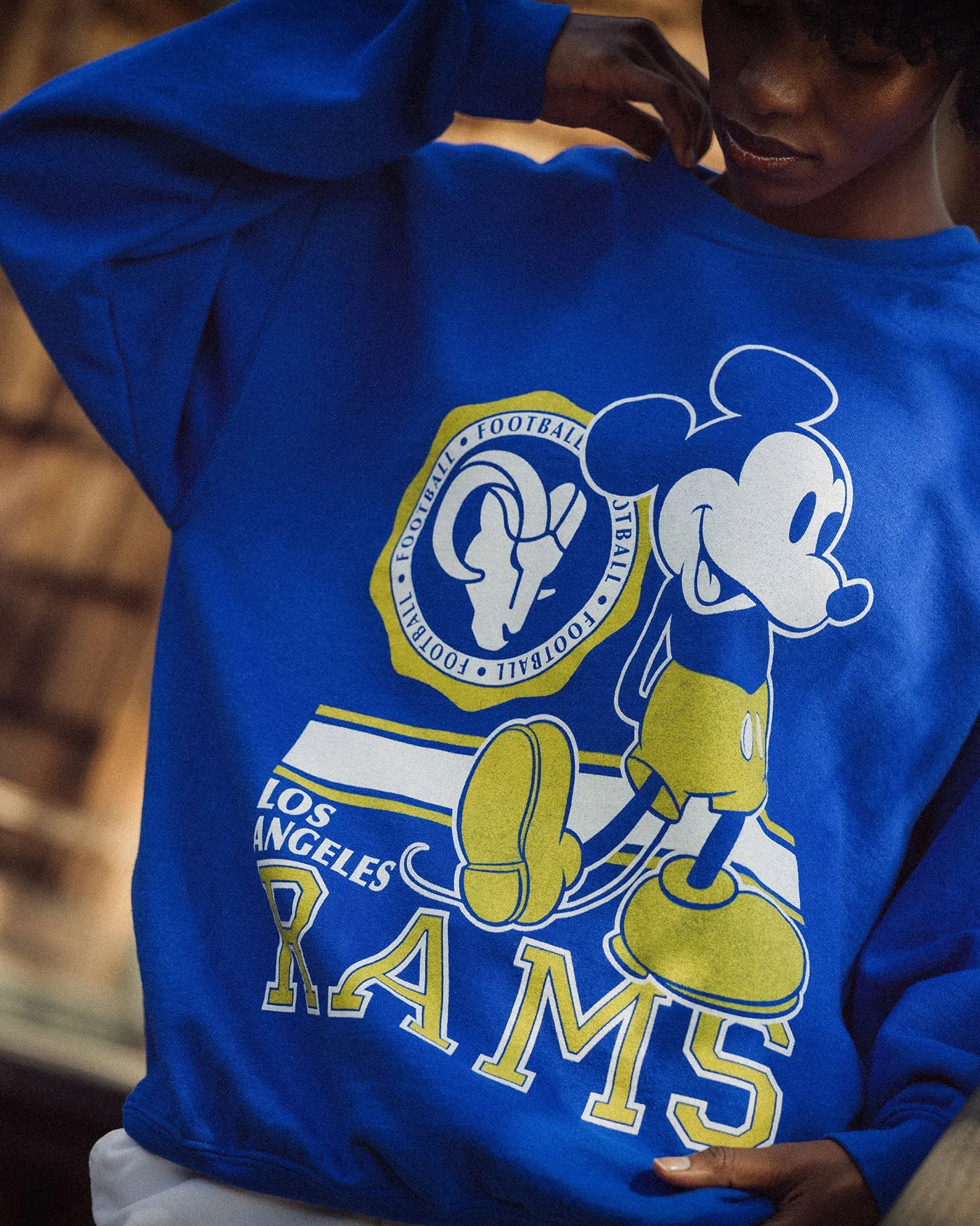 Los Angeles Rams Mickey Crew Fleece sold by Junk Food Clothing product image thumbnail 2