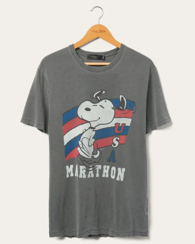 Peanuts Snoopy USA Marathon Vintage Tee sold by Junk Food Clothing