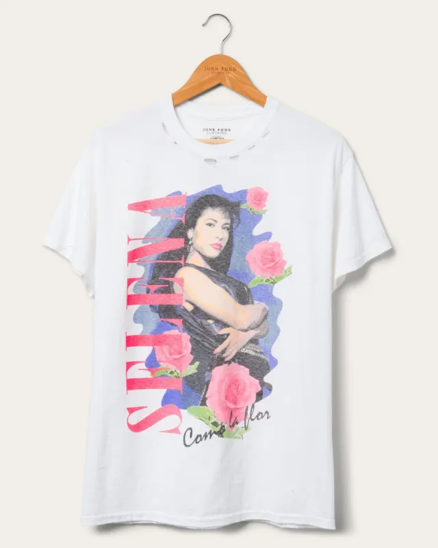 Women's Selena Como La Flor Flea Market Destroy Tee made by Junk Food Clothing