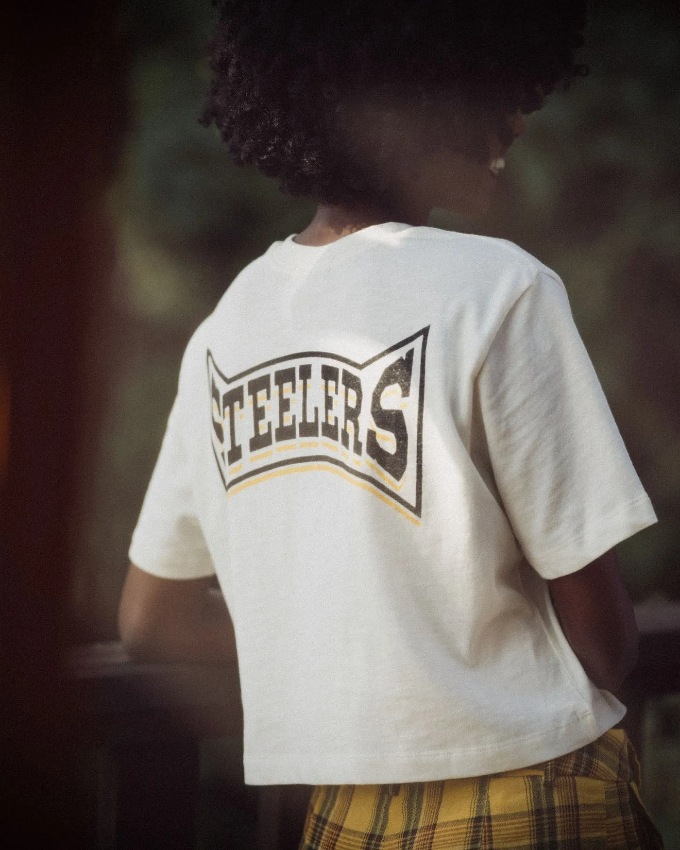 Women's Pittsburgh Steelers Mock Neck Crop Tee sold by Junk Food Clothing product image thumbnail 4