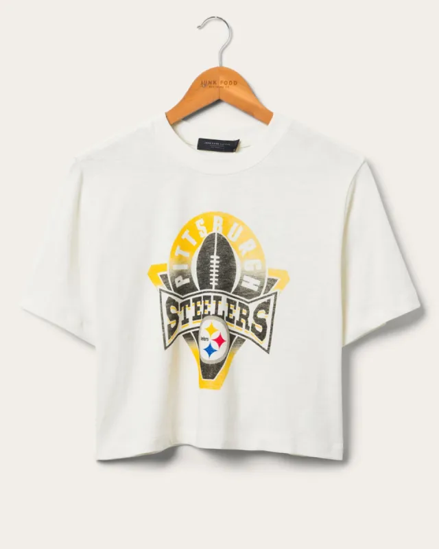 Women's Pittsburgh Steelers Mock Neck Crop Tee sold by Junk Food Clothing