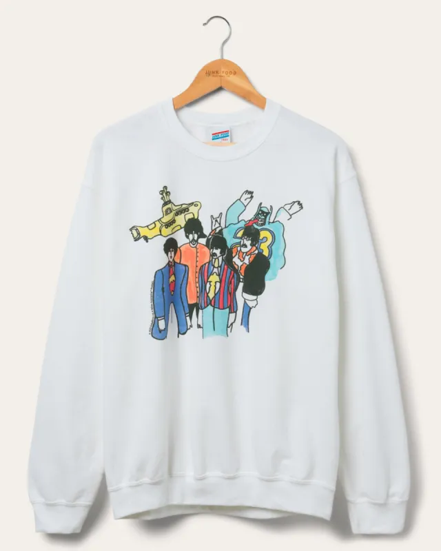 The Beatles Yellow Submarine Cartoon Flea Market Fleece sold by Junk Food Clothing