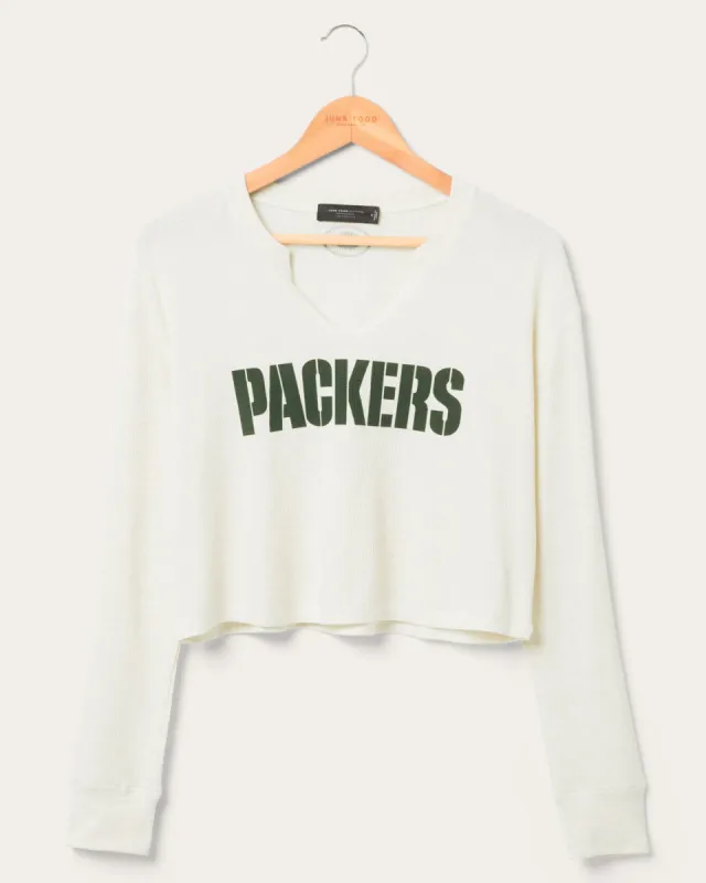 Women's Green Bay Packers Sunday Crop Thermal sold by Junk Food Clothing