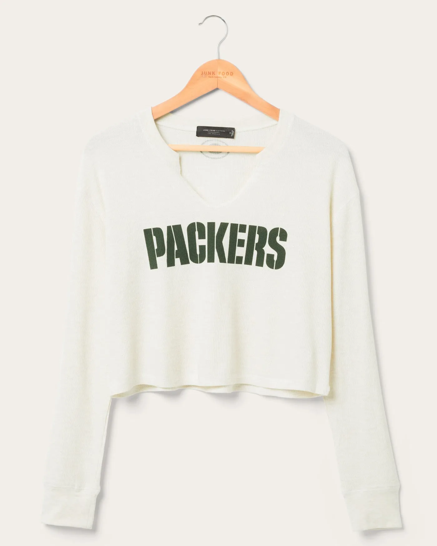 Women's Green Bay Packers Sunday Crop Thermal sold by Junk Food Clothing