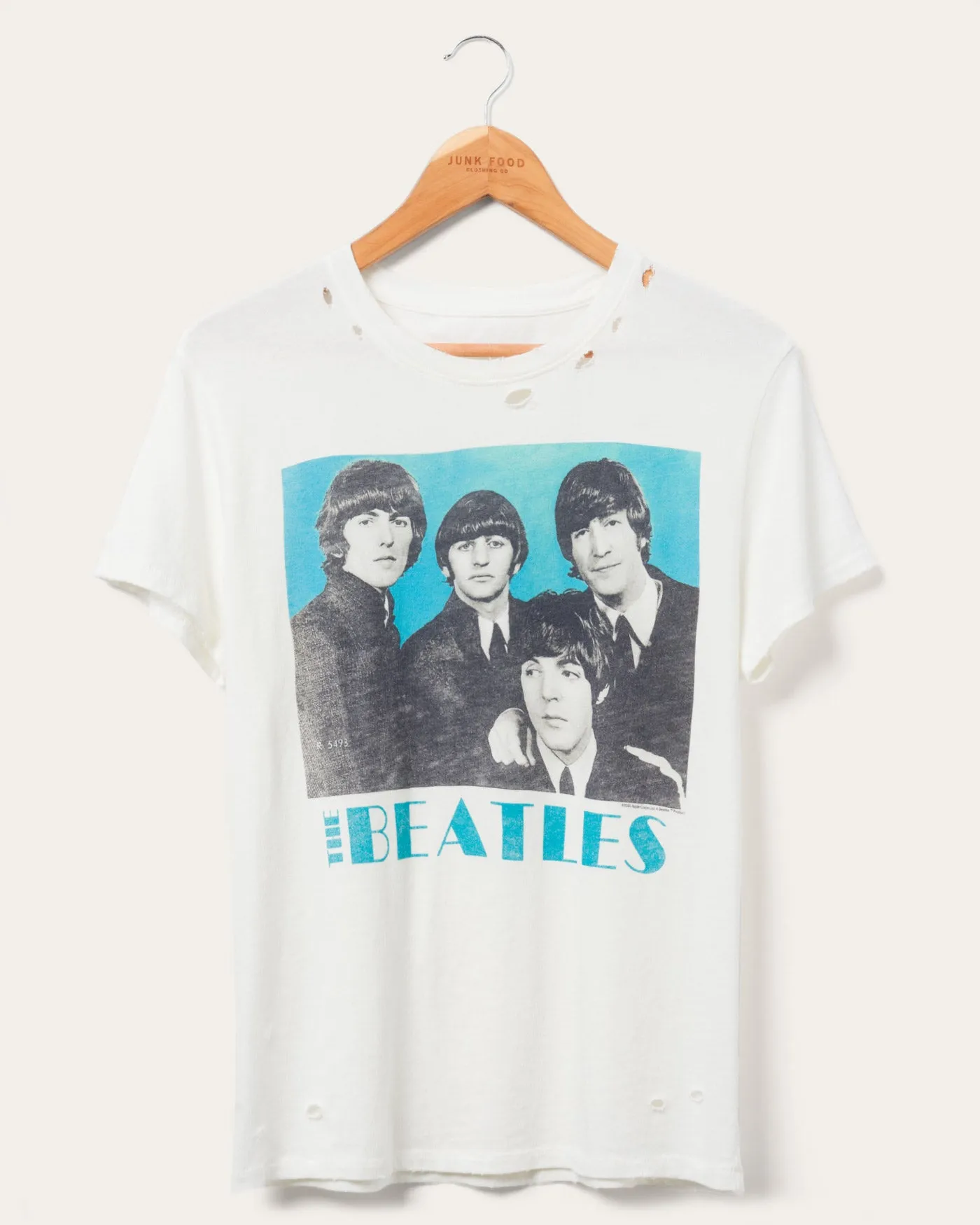 Women's Beatles Blue Vintage Destroy Tee sold by Junk Food Clothing