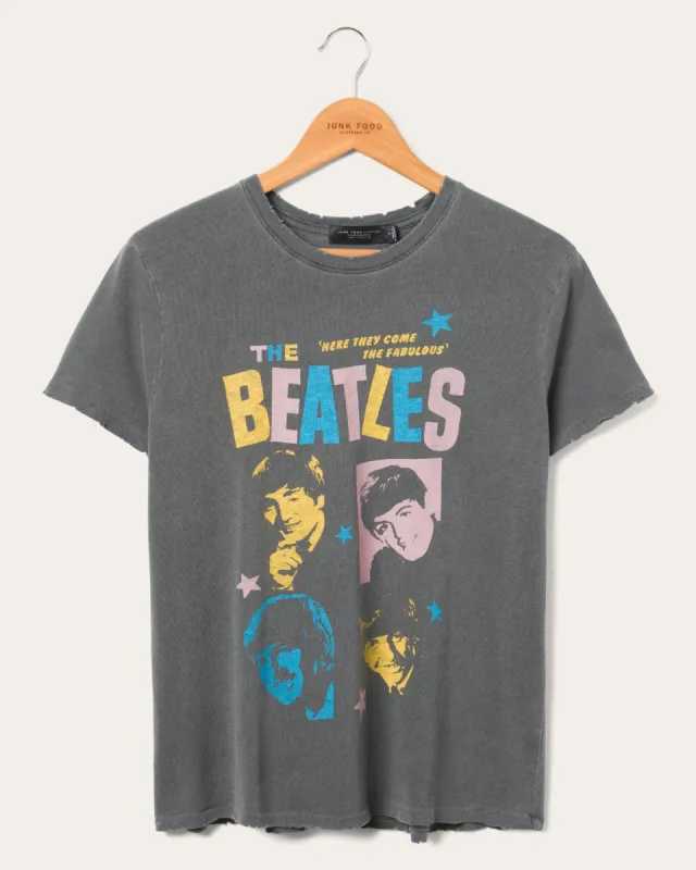 Women's The Beatles 1964 American Tour Dates Vintage Tee sold by Junk Food Clothing