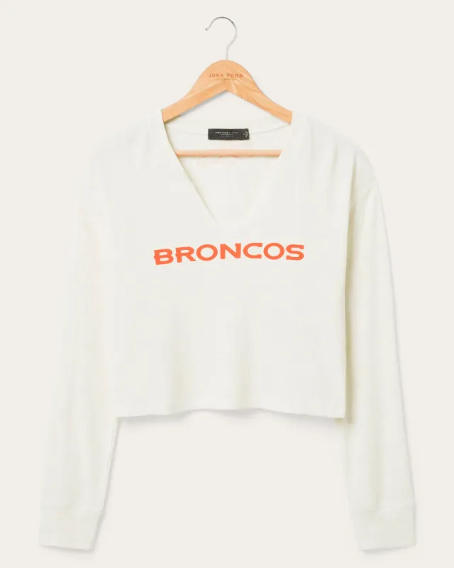 Women's Denver Broncos Sunday Crop Thermal sold by Junk Food Clothing