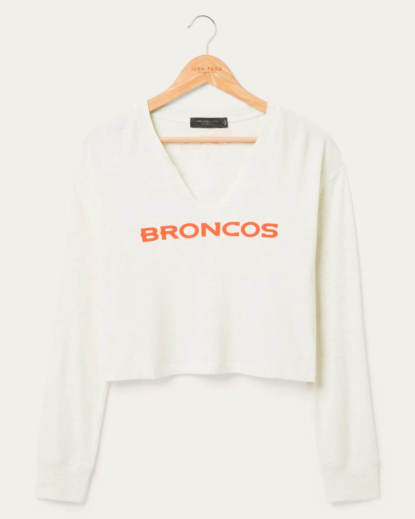 Women's Denver Broncos Sunday Crop Thermal sold by Junk Food Clothing