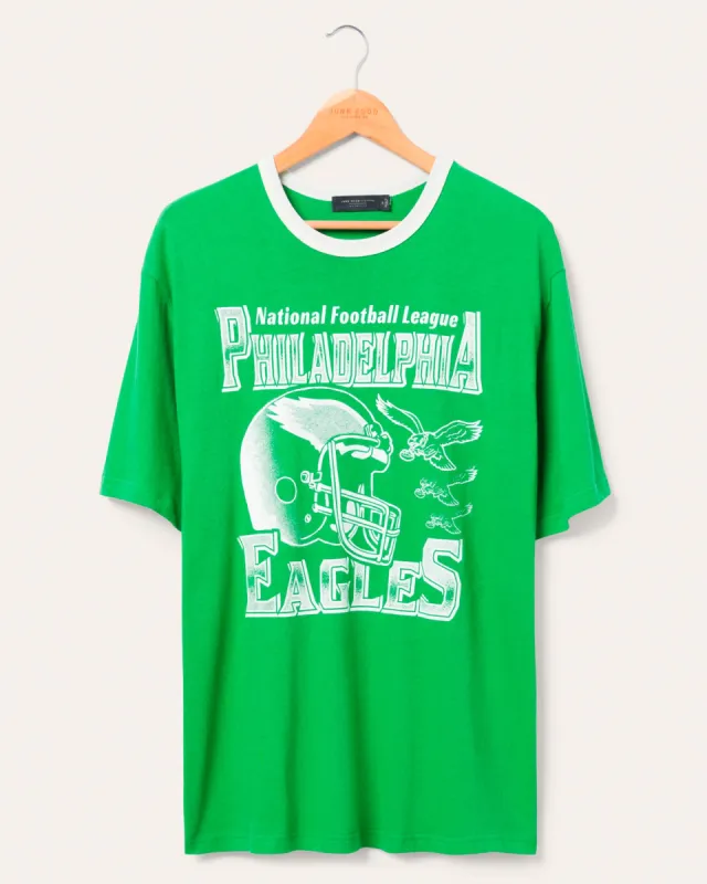 Philadelphia Eagles Oversized Ringer Tee sold by Junk Food Clothing