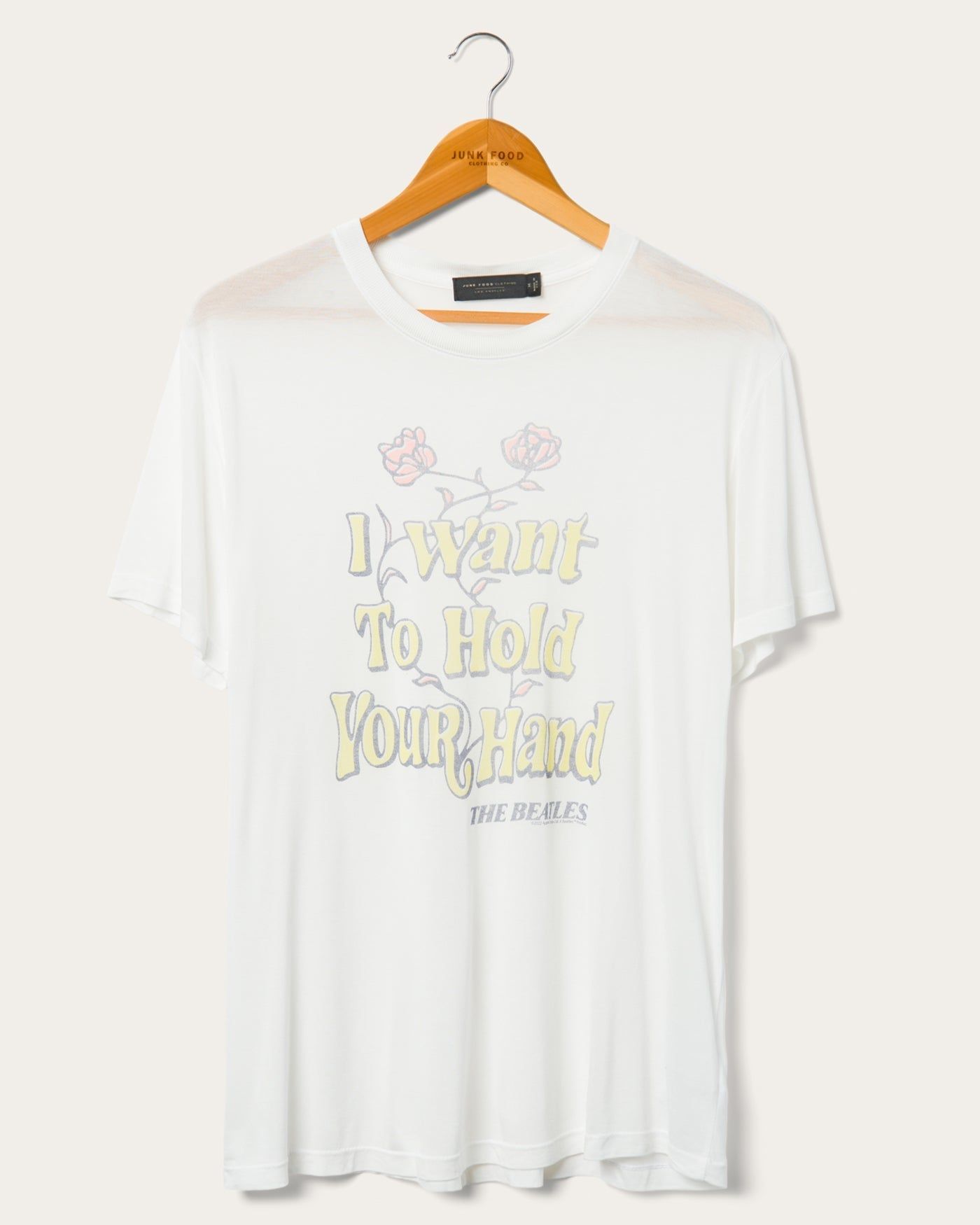 Women's The Beatles I Wanna Hold Your Hand Vintage Tissue Tee sold by Junk Food Clothing