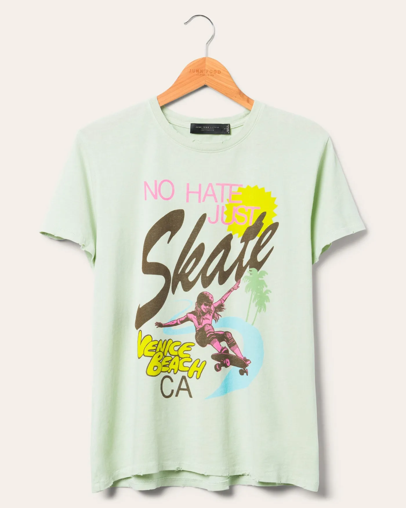 Women's No Hate Just Skate Vintage Tee sold by Junk Food Clothing