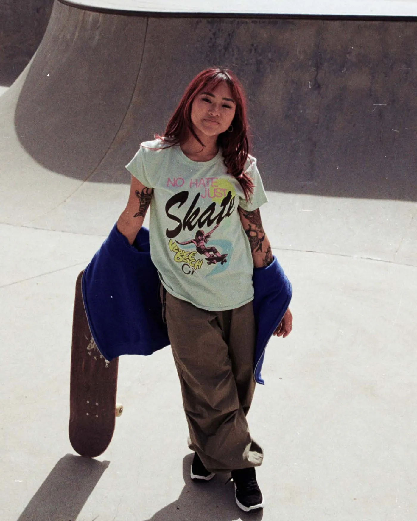 Women's No Hate Just Skate Vintage Tee sold by Junk Food Clothing product image thumbnail 2