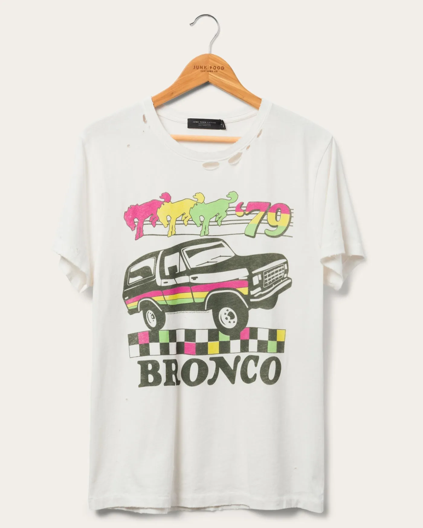 Women's Ford Bronco '79 Vintage Destroy Tee sold by Junk Food Clothing