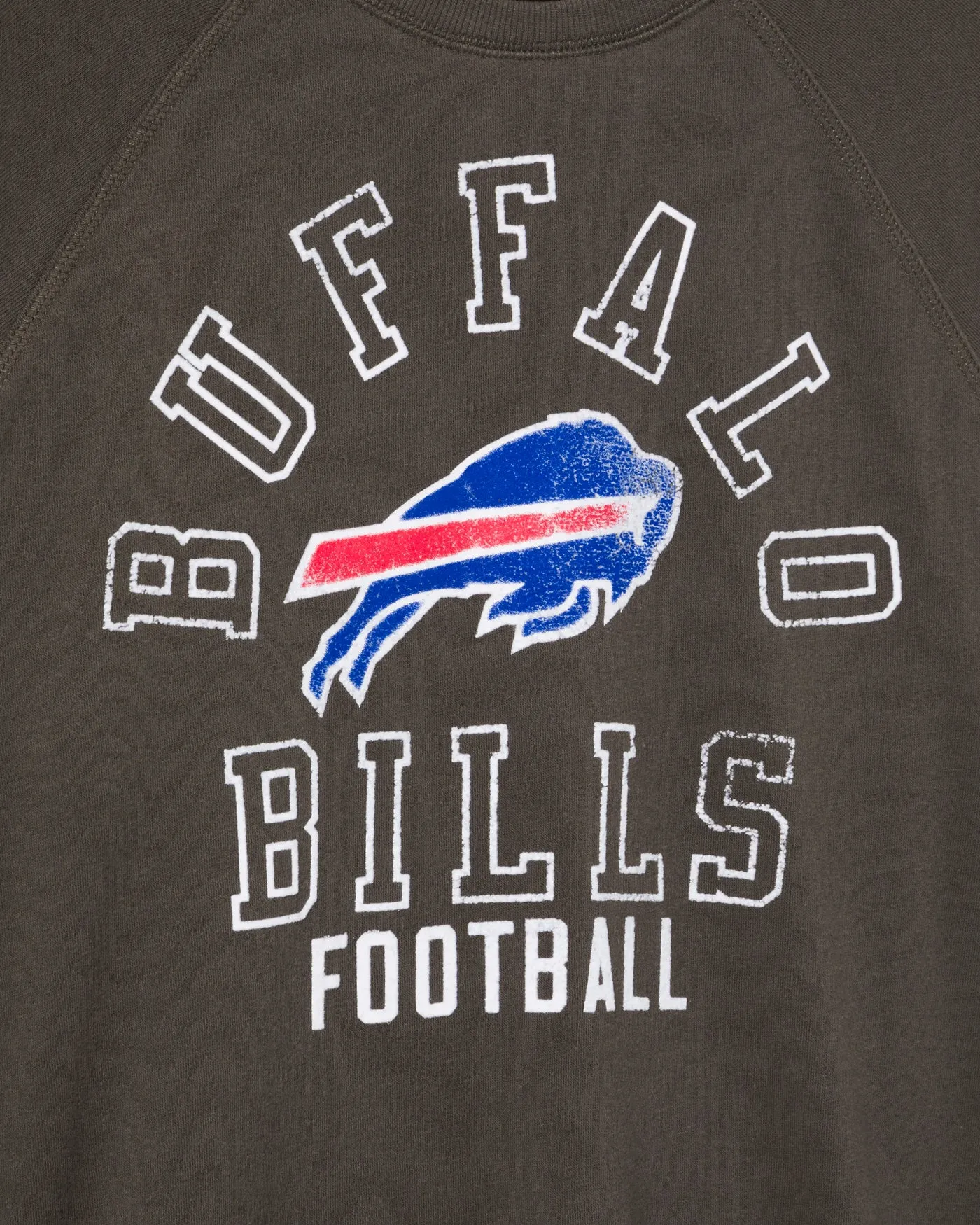 Women's Buffalo Bills Flocked Raglan Crew Fleece sold by Junk Food Clothing product image thumbnail 3