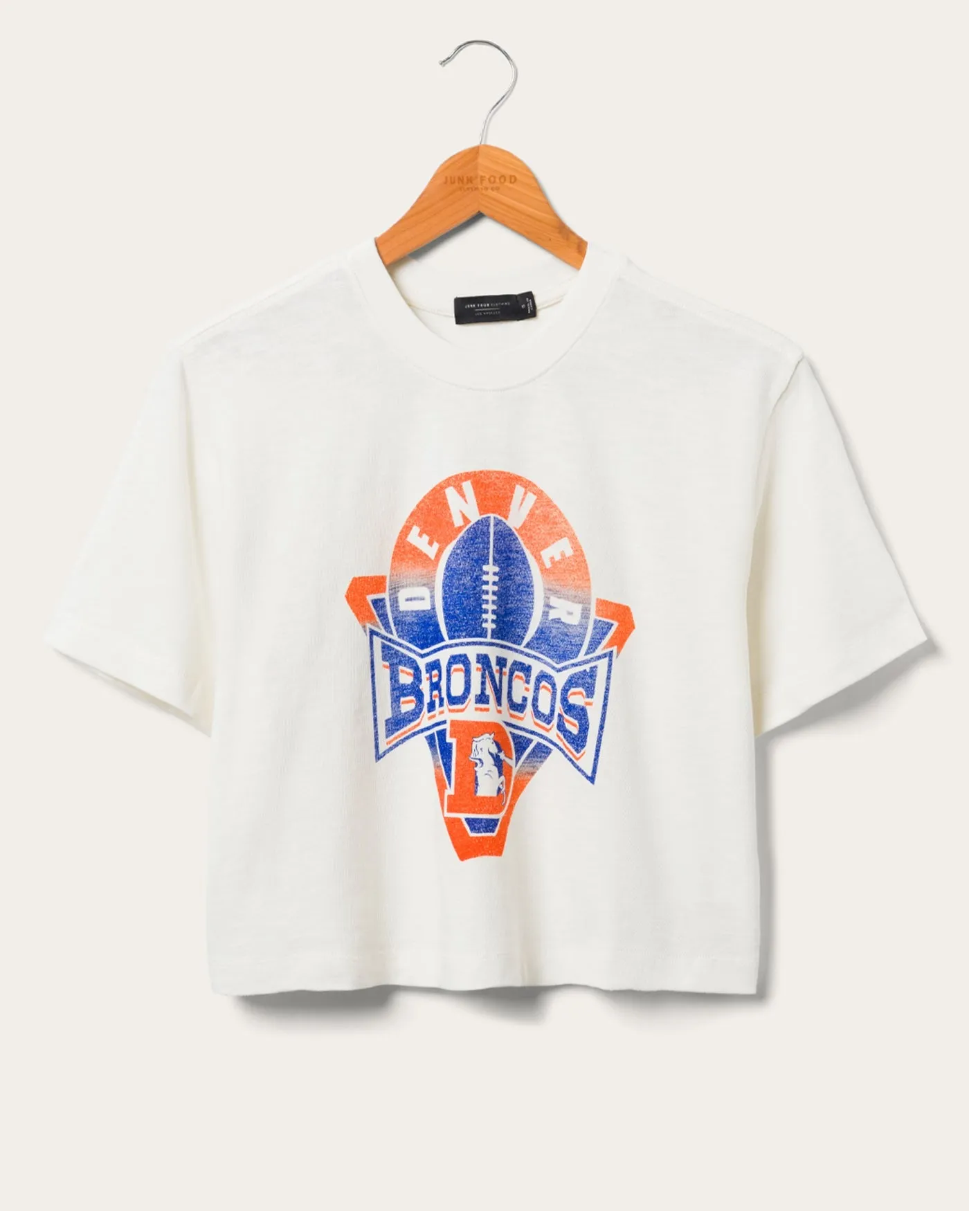 Women's Denver Broncos Mock Neck Crop Tee sold by Junk Food Clothing