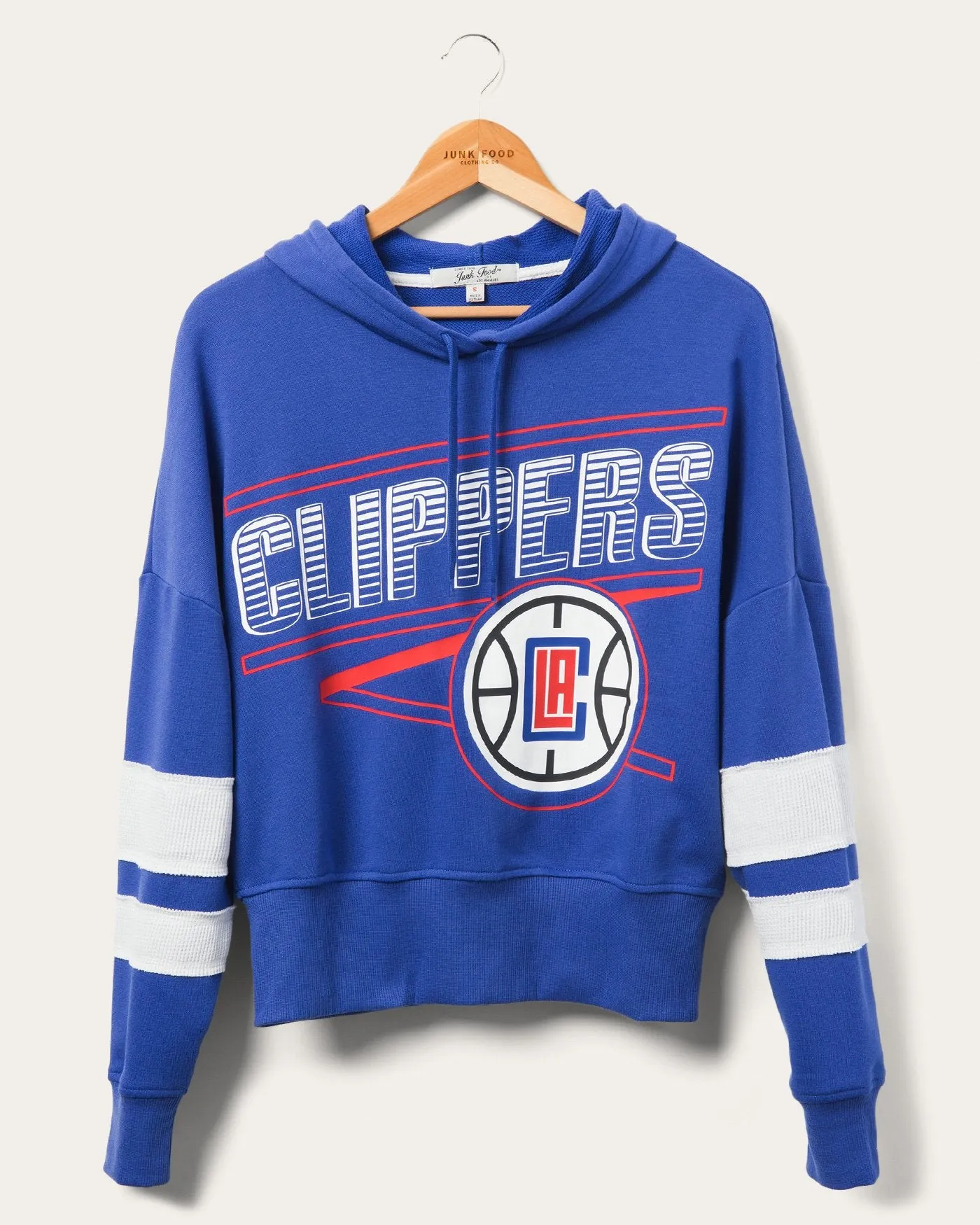 Women's Clippers Overtime Striped Fleece Hoodie sold by Junk Food Clothing