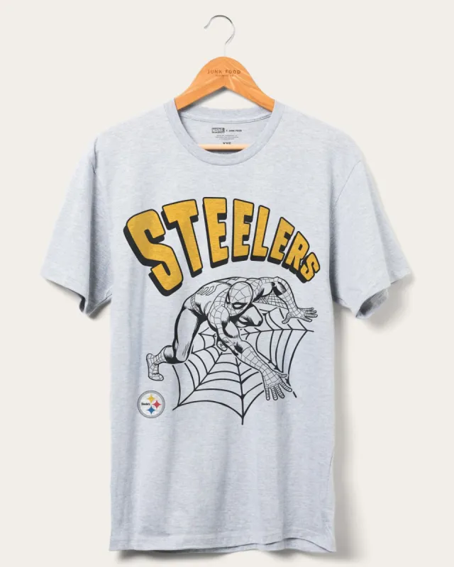 Steelers Spider-Man Web Slinger Tee sold by Junk Food Clothing
