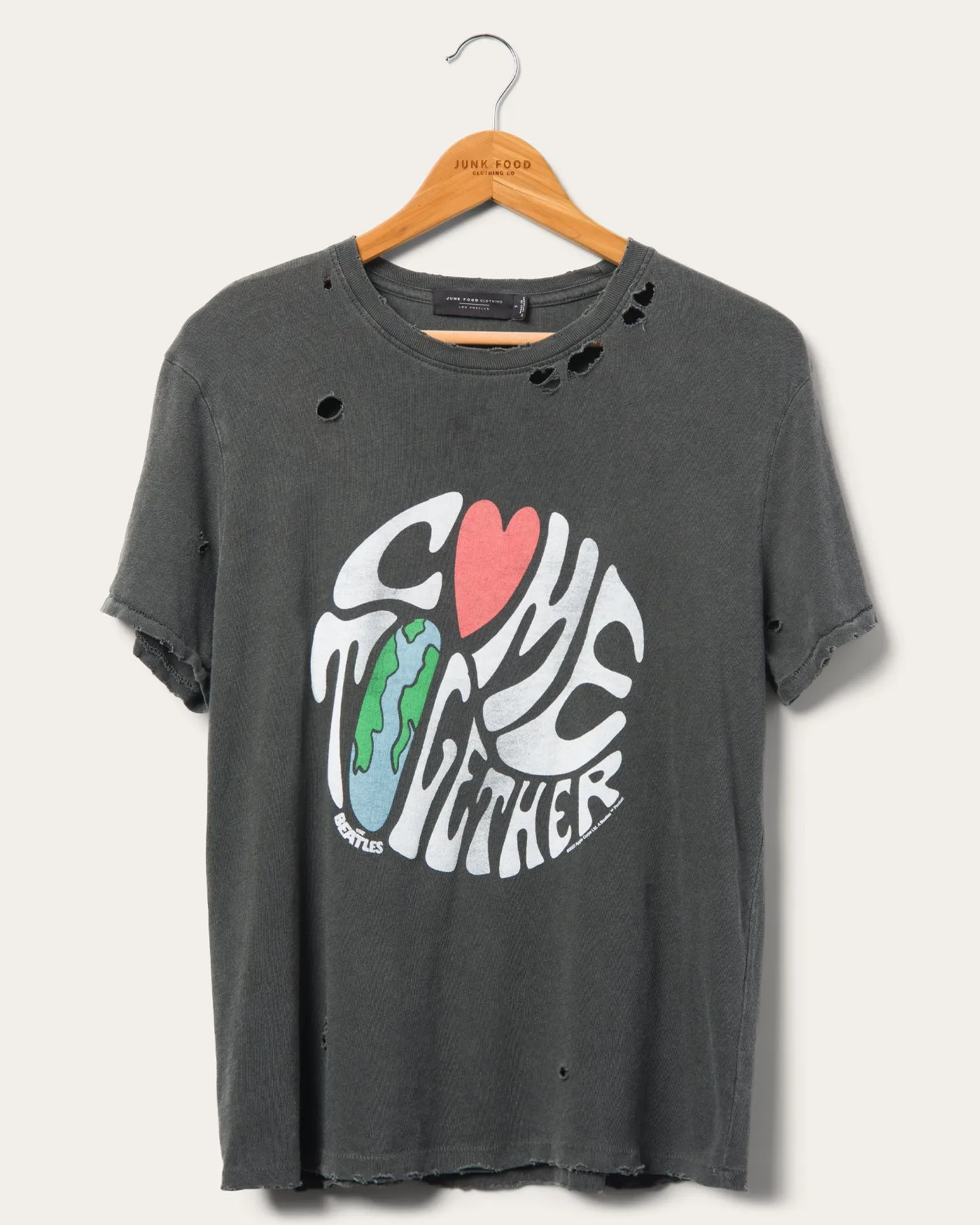 Women's The Beatles Come Together Vintage Destroy Tee sold by Junk Food Clothing