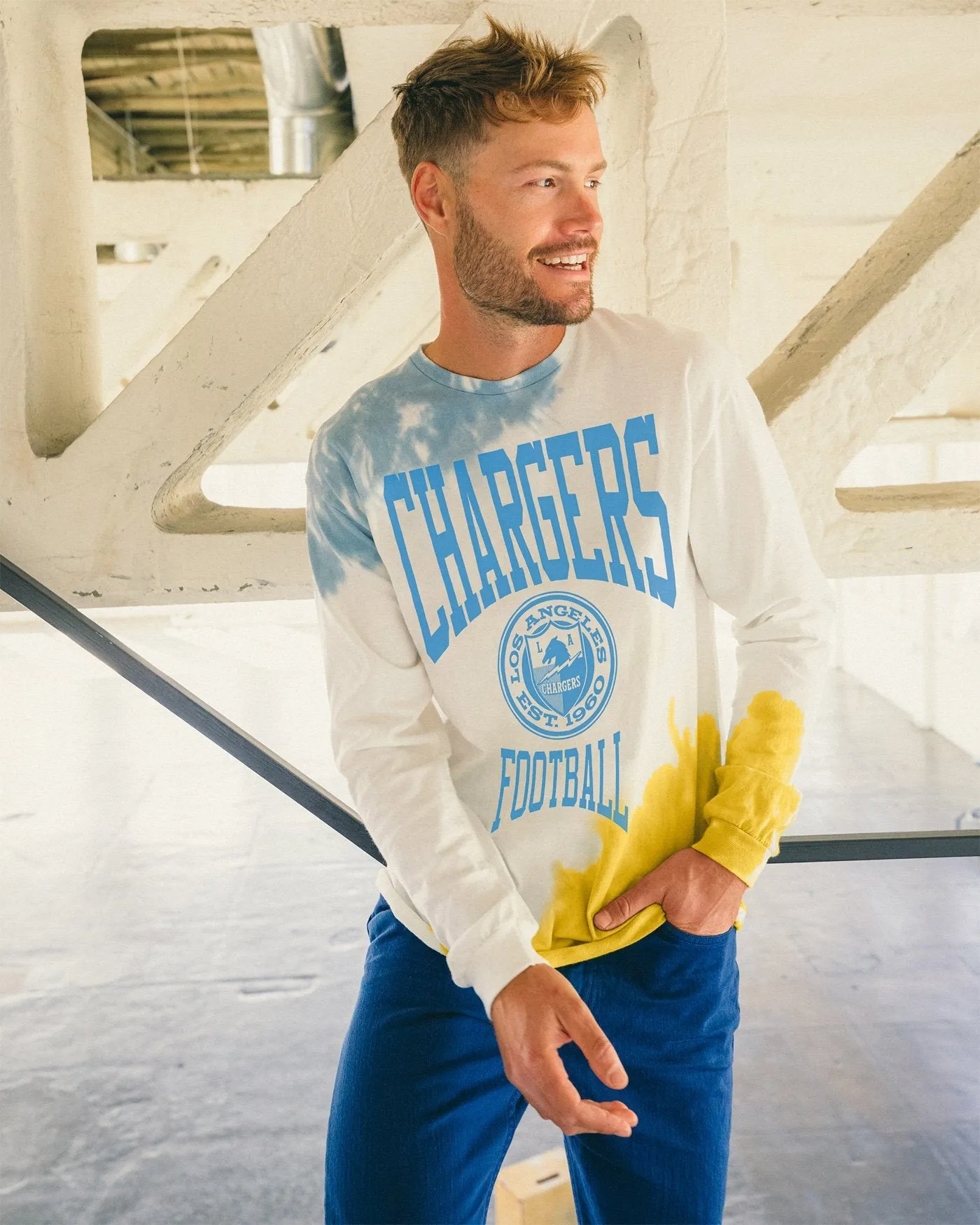 NFL Los Angeles Chargers Tie Dye Long Sleeve Flea Market Tee sold by Junk Food Clothing product image thumbnail 2