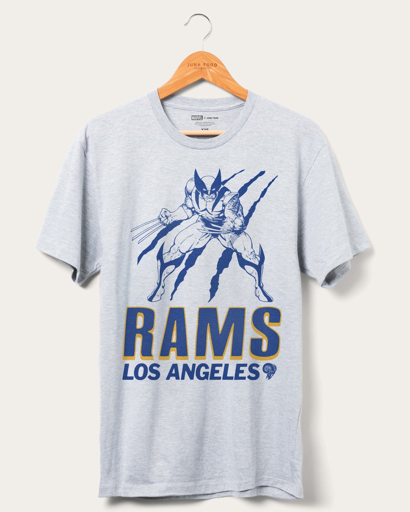 Rams Marvel Wolverine Slash Tee sold by Junk Food Clothing