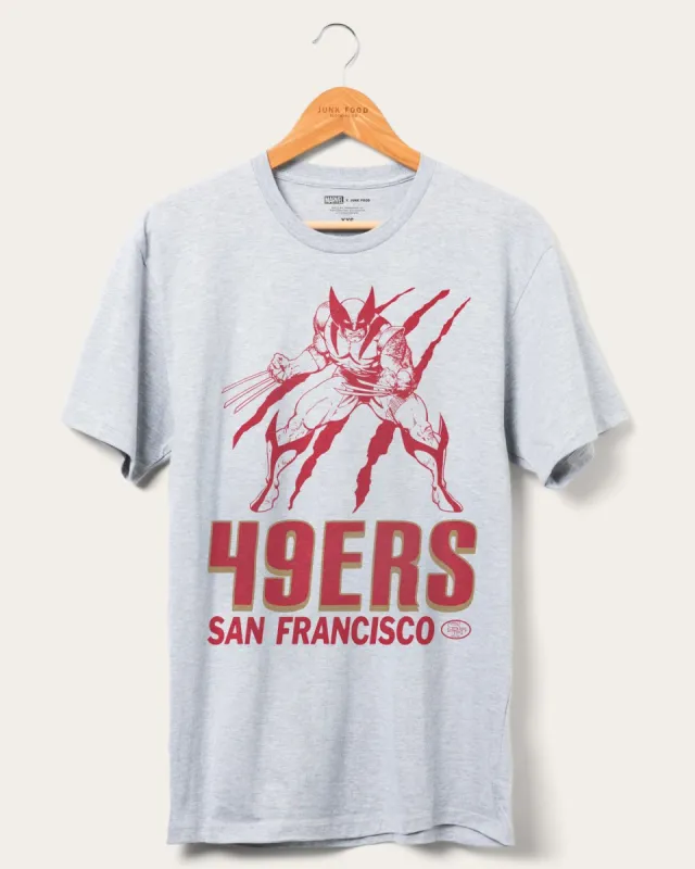 49ers Marvel Wolverine Slash Tee sold by Junk Food Clothing