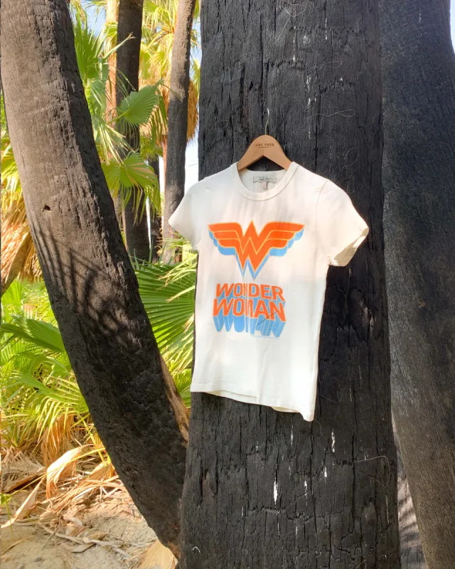Women's WONDER WOMAN™ Classic Logo Original Tee sold by Junk Food Clothing