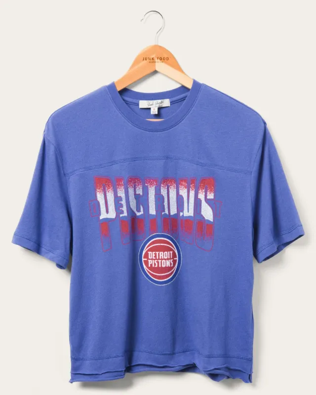 Women's Pistons Courtside Cropped Tee sold by Junk Food Clothing