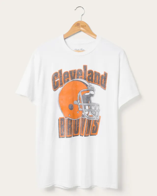 Cleveland Browns Throwback Helmet Flea Market Tee sold by Junk Food Clothing