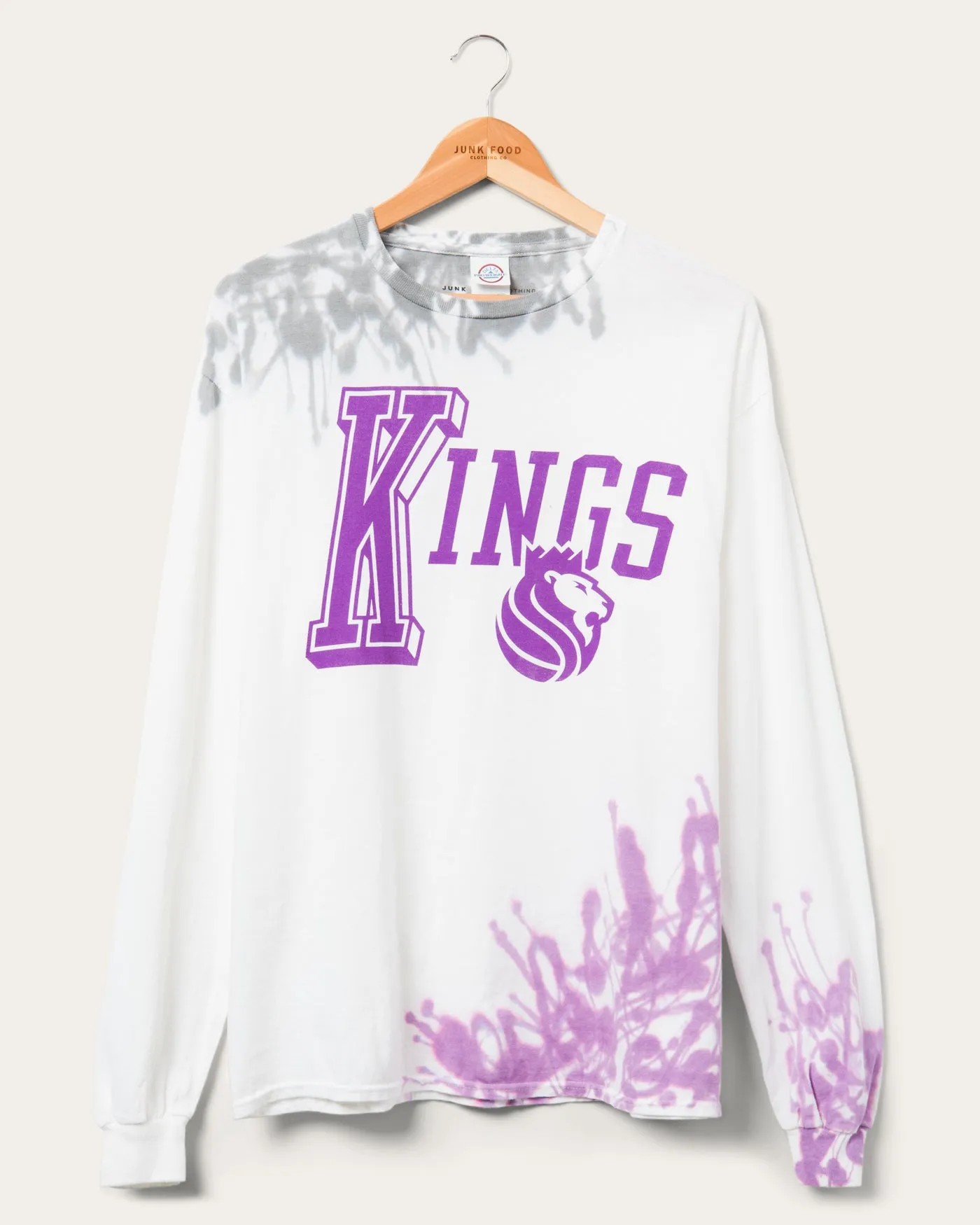 NBA Sacramento Kings Tie Dye Flea Market Long Sleeve Tee sold by Junk Food Clothing