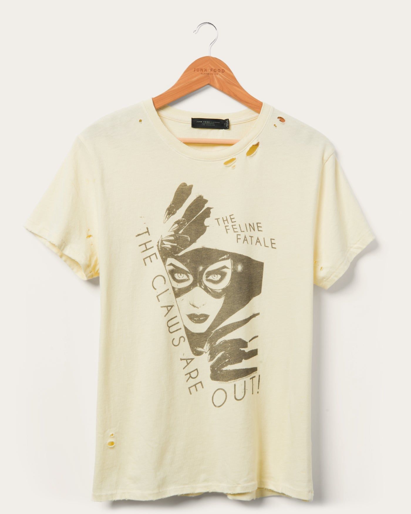 Women's CATWOMAN™ Claws Out Vintage Destroy Tee sold by Junk Food Clothing