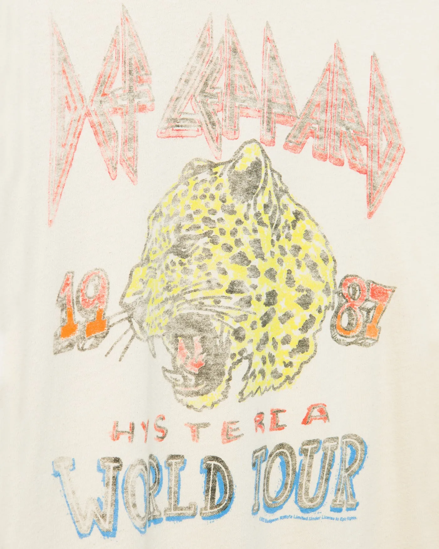 Def Leppard Hysteria Vintage Destroy Tee sold by Junk Food Clothing product image thumbnail 5