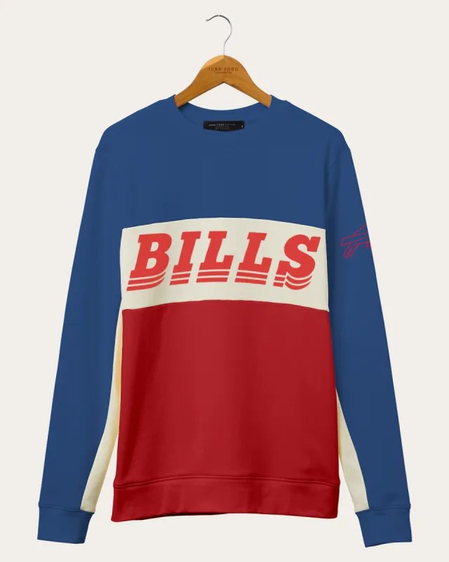 NFL Buffalo Bills Colorblock Crew Fleece sold by Junk Food Clothing