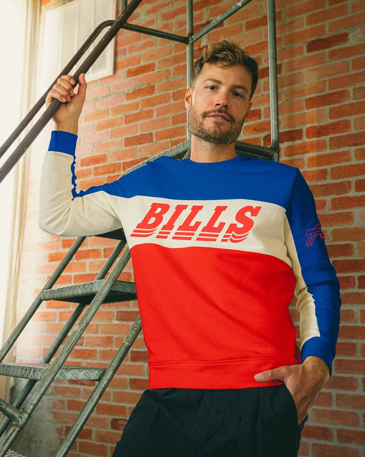 NFL Buffalo Bills Colorblock Crew Fleece sold by Junk Food Clothing product image thumbnail 2