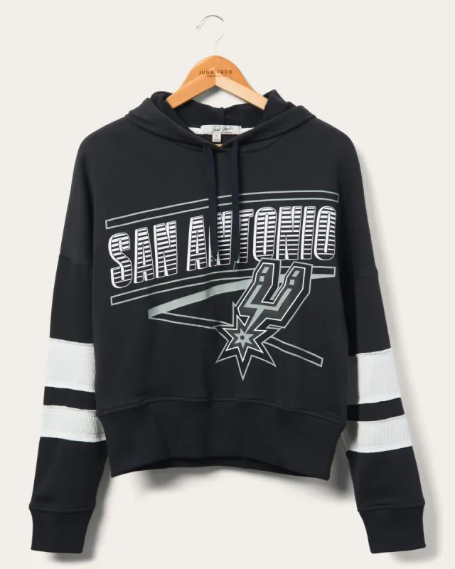 Women's Spurs Overtime Striped Fleece Hoodie sold by Junk Food Clothing