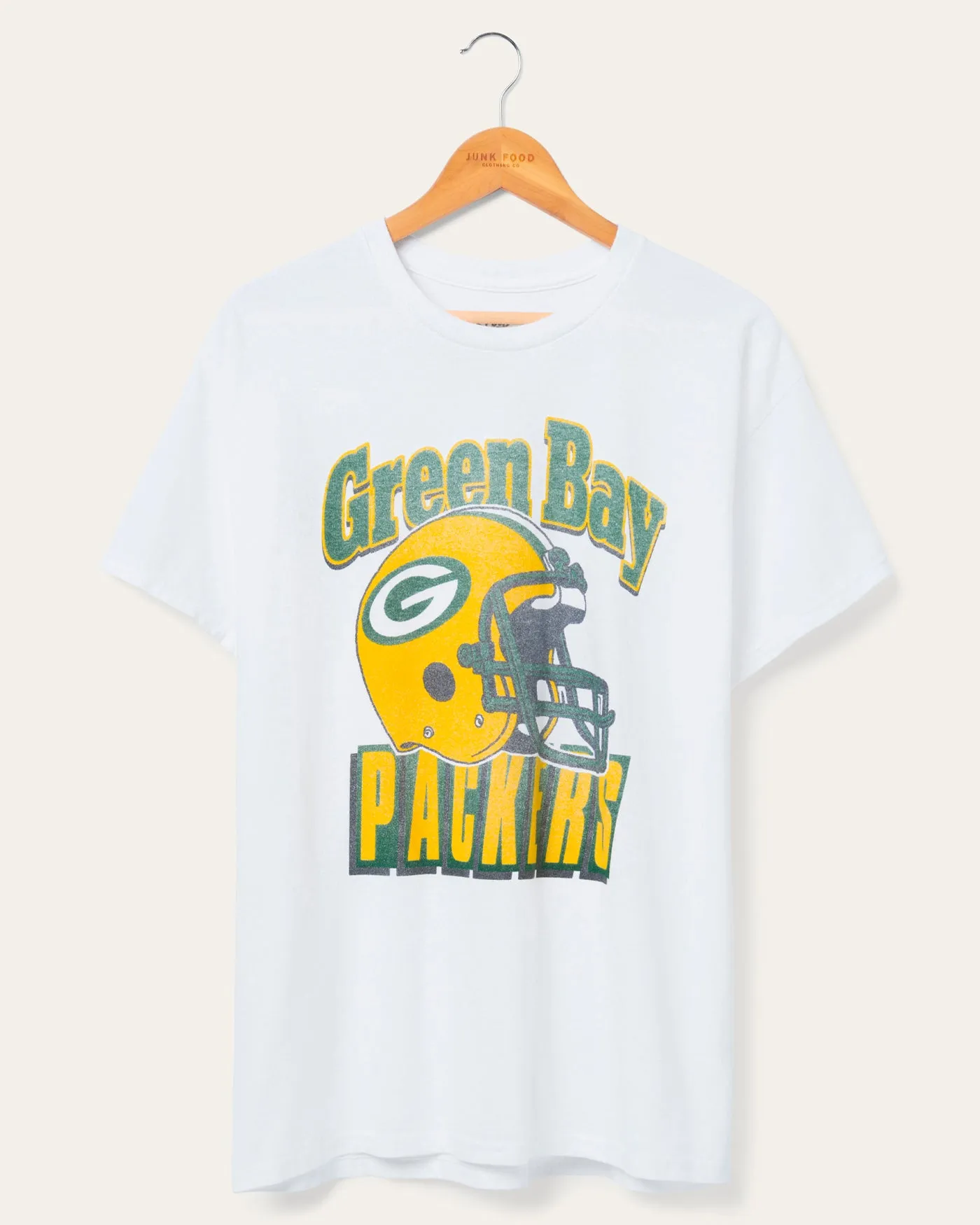 Green Bay Packers Throwback Helmet Flea Market Tee sold by Junk Food Clothing