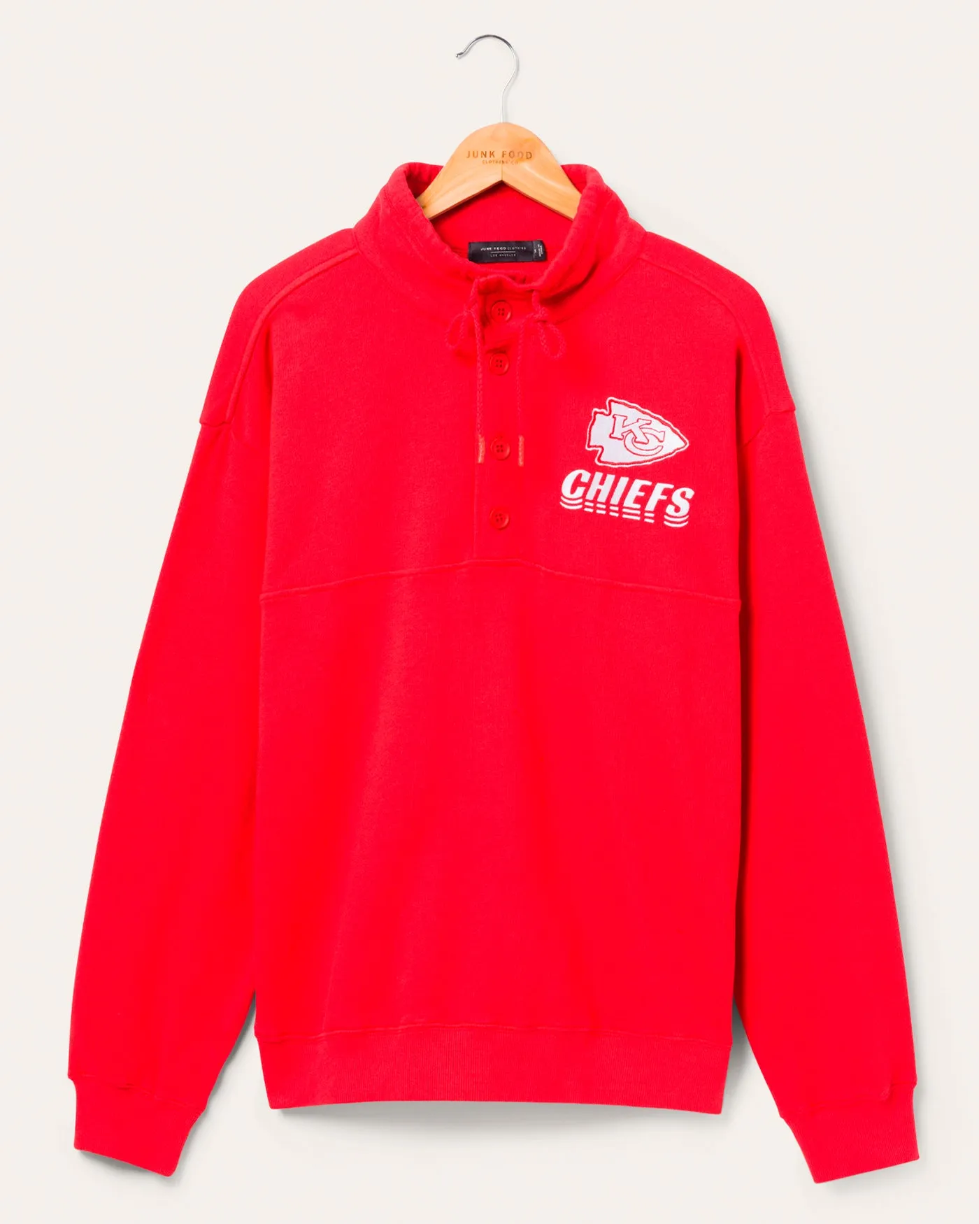 Kansas City Chiefs Mock 1/4 Button Up sold by Junk Food Clothing