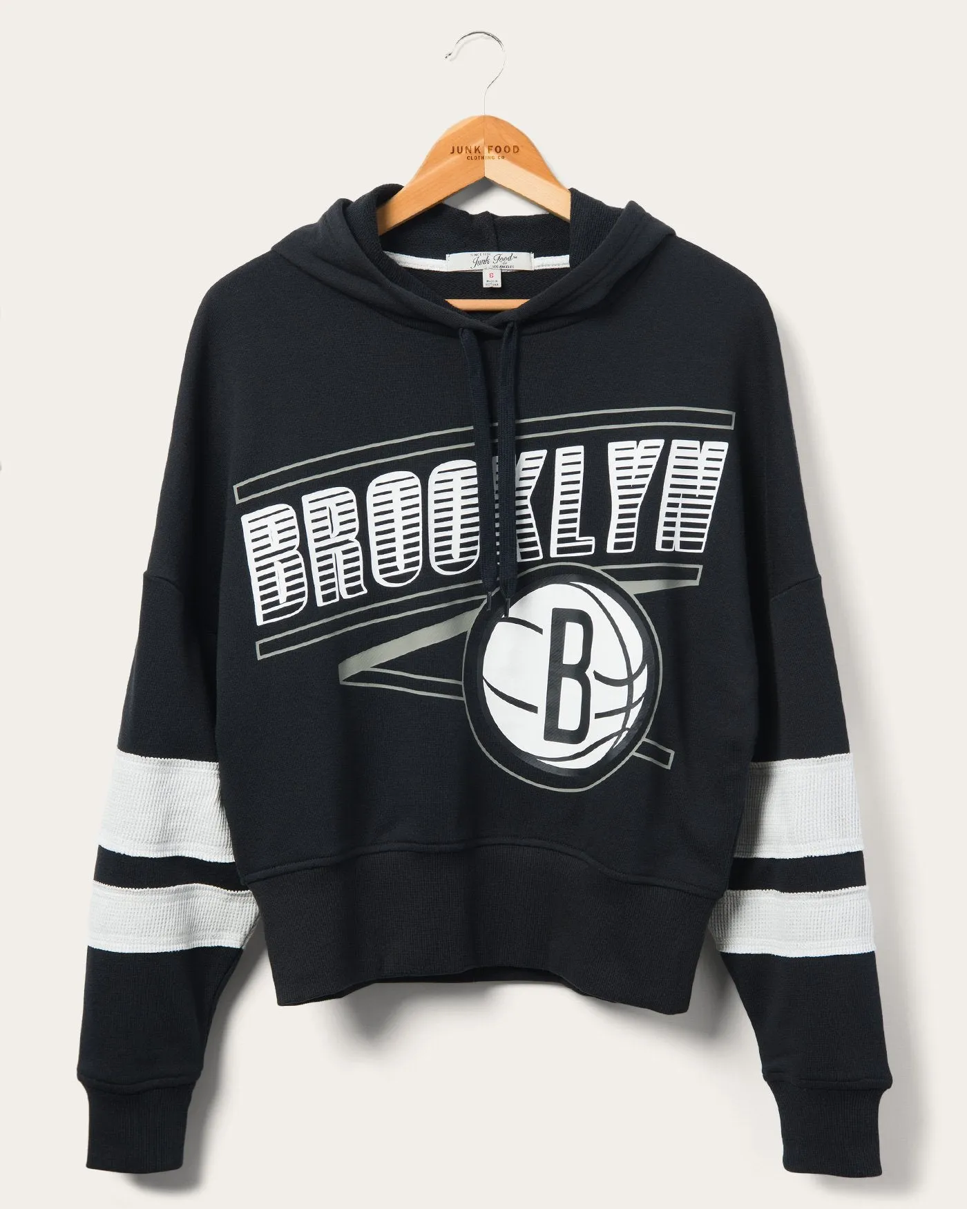 Women's Nets Overtime Striped Fleece Hoodie sold by Junk Food Clothing