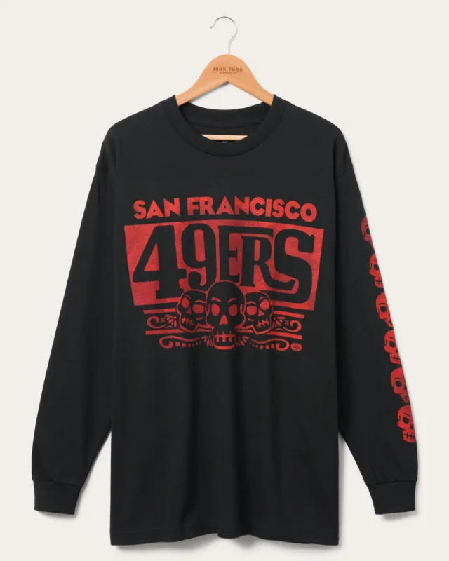San Francisco 49ers Dia De Los Muertos Long Sleeve sold by Junk Food Clothing