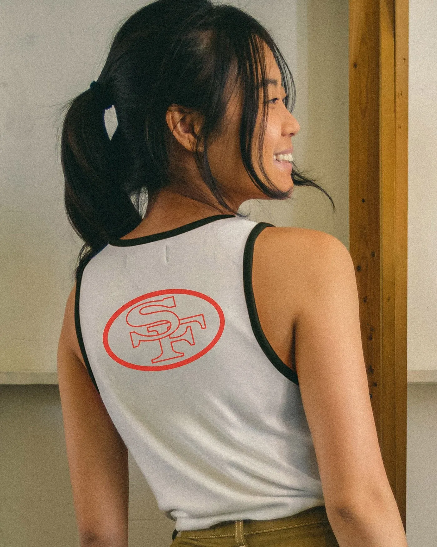 Women's NFL San Francisco 49ers Pop Binding Rib Tank sold by Junk Food Clothing product image thumbnail 4