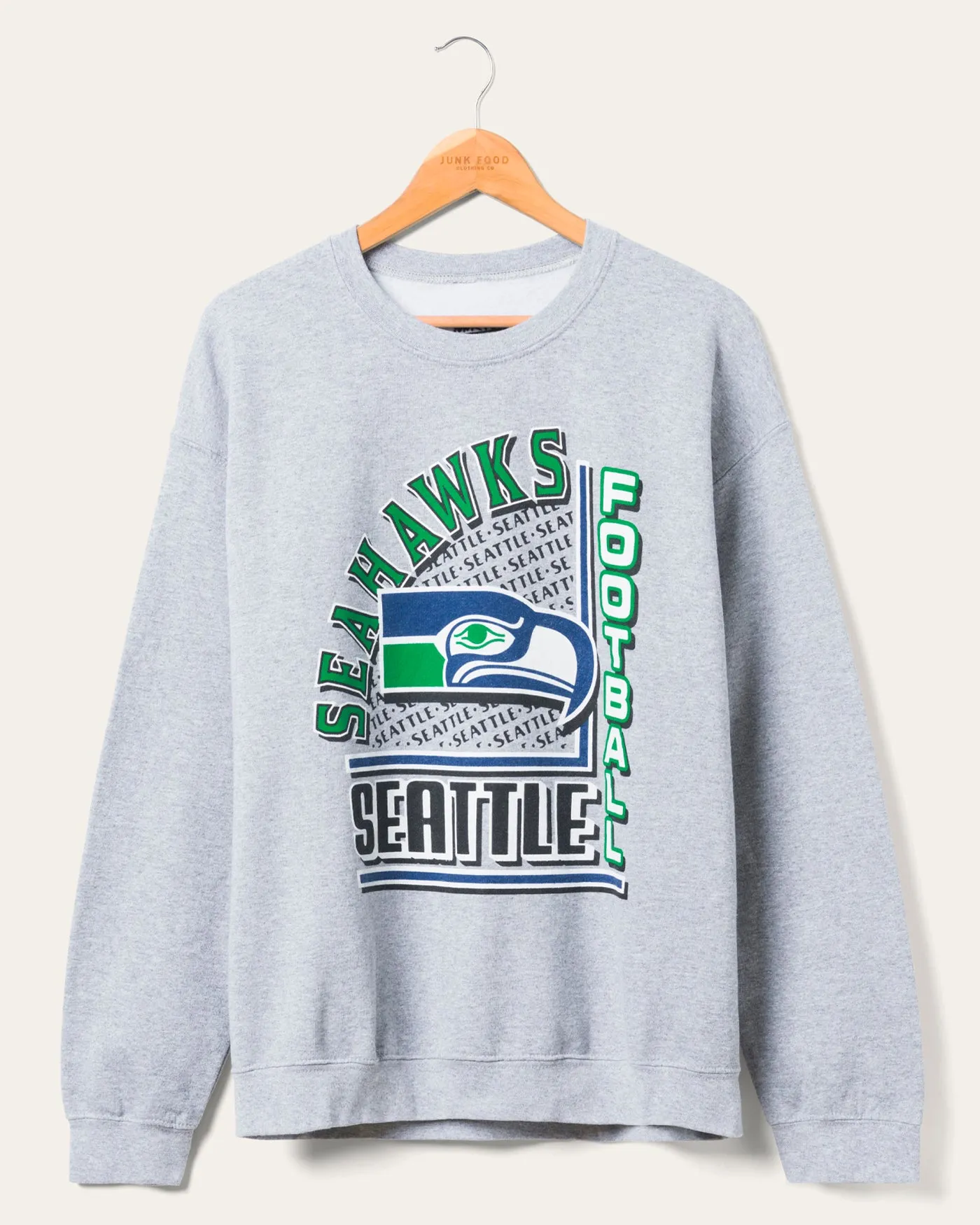 Seattle Seahawks Backfield Crew Fleece sold by Junk Food Clothing