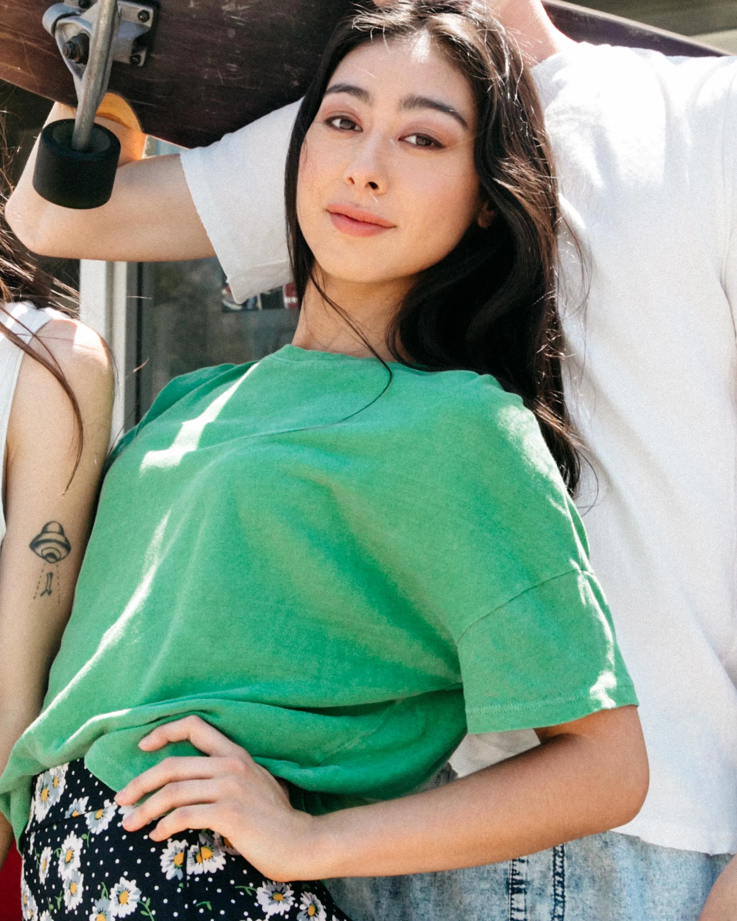 Women's Linen Crop Tee sold by Junk Food Clothing